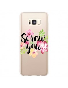 Coque Samsung S8 Plus Screw you Flower Fleur Transparente...