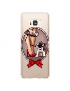 Coque Samsung S8 Plus Lady Jambes Chien Bulldog Dog Pois...