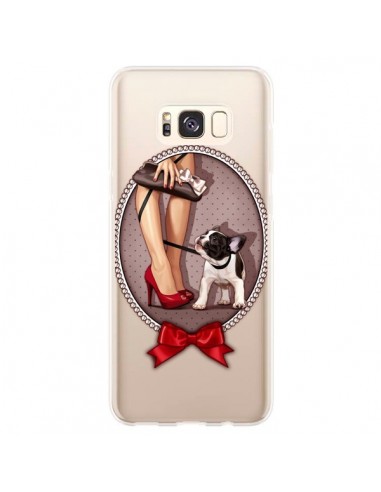 Coque Samsung S8 Plus Lady Jambes Chien Bulldog Dog Pois Noeud Papillon Transparente - Maryline Cazenave