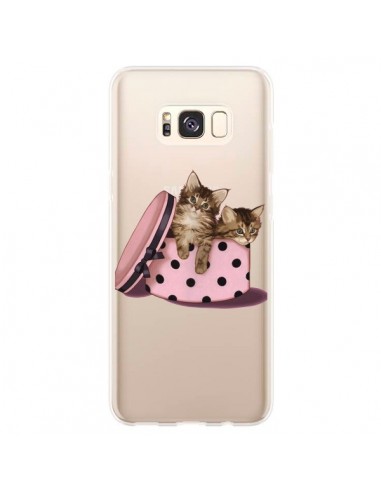 Coque Samsung S8 Plus Chaton Chat Kitten Boite Pois Transparente - Maryline Cazenave