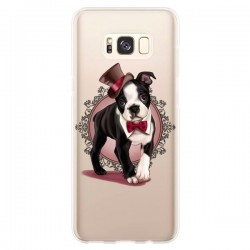 Coque Samsung S8 Plus Chien Bulldog Dog Gentleman Noeud...