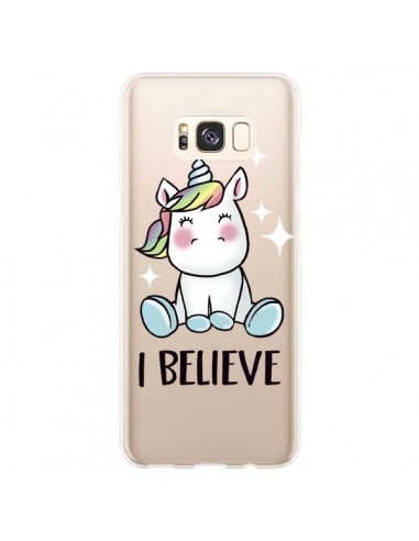 Coque Samsung S8 Plus Licorne I Believe Transparente - Maryline Cazenave