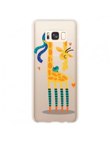 Coque Samsung S8 Plus L'oiseau et la Girafe Amour Love Transparente - Maria Jose Da Luz