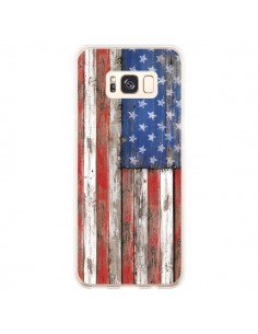 Coque Samsung S8 Plus Drapeau USA Vintage Bois Wood -...