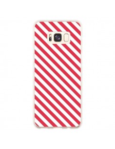 Coque Samsung S8 Plus Bonbon Candy Rose et Blanche Rayée...