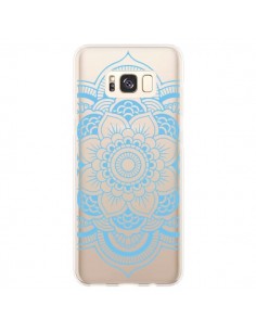 Coque Samsung S8 Plus Mandala Bleu Azteque Transparente -...