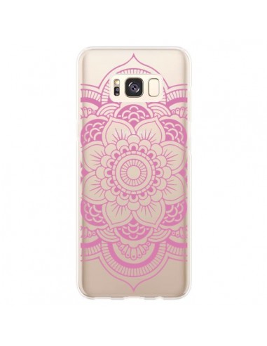 Coque Samsung S8 Plus Mandala Rose Clair Azteque Transparente - Nico