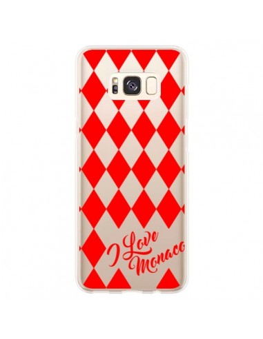 Coque Samsung S8 Plus I Love Monaco et Losange Rouge - Nico