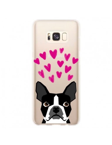 Coque Samsung S8 Plus Boston Terrier Coeurs Chien Transparente - Pet Friendly