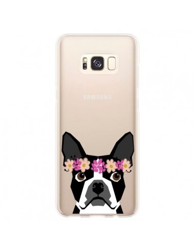 Coque Samsung S8 Plus Boston Terrier Fleurs Chien Transparente - Pet Friendly