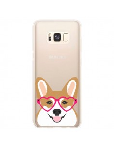 Coque Samsung S8 Plus Chien Marrant Lunettes Coeurs...