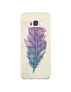 Coque Samsung S8 Plus Feather Plume Arc En Ciel - Rachel...