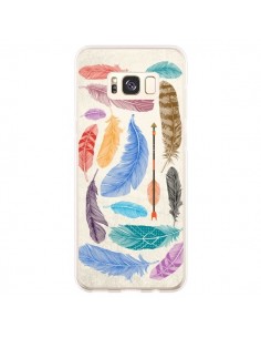 Coque Samsung S8 Plus Feather Plumes Multicolores -...