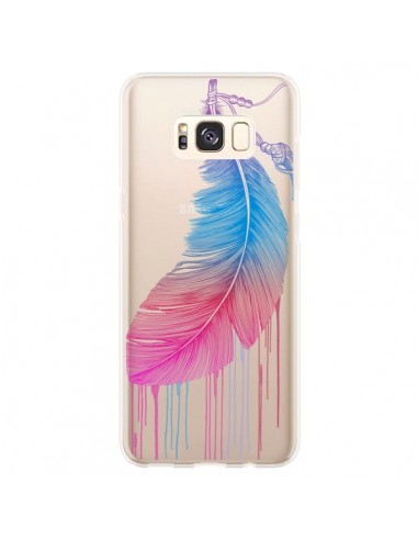 Coque Samsung S8 Plus Plume Feather Arc en Ciel Transparente - Rachel Caldwell