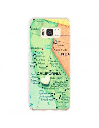 Coque Samsung S8 Plus Carte Map Californie - R Delean