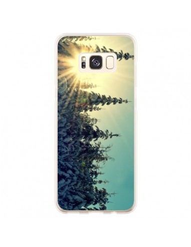 Coque Samsung S8 Plus Hiver Paysage Neige Montagnes Sapins Ski - R Delean