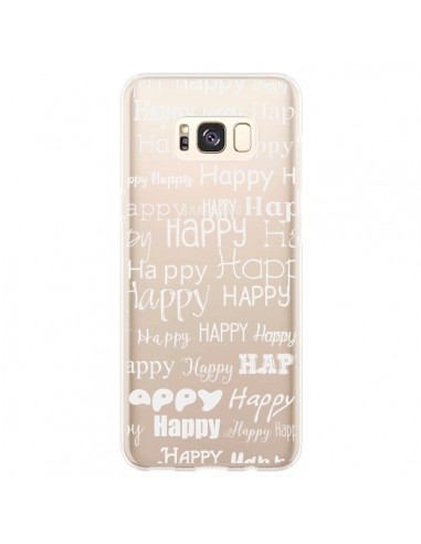Coque Samsung S8 Plus Happy Happy Blanc Transparente - R Delean