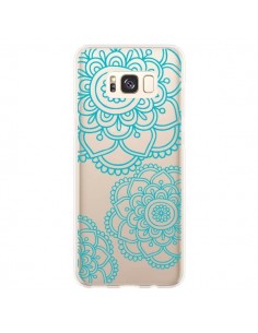 Coque Samsung S8 Plus Mandala Bleu Aqua Doodle Flower...