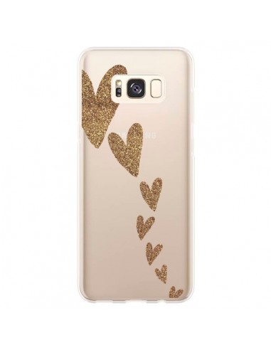 Coque Samsung S8 Plus Coeur Falling Gold Hearts Transparente - Sylvia Cook