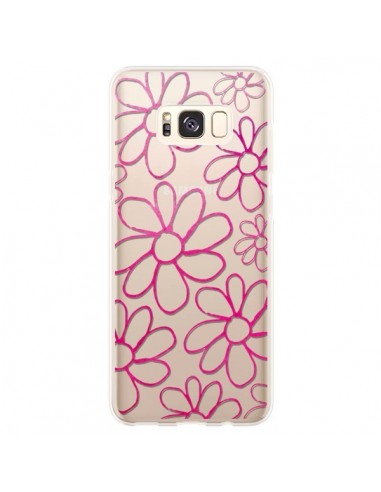 Coque Samsung S8 Plus Flower Garden Pink Fleur Transparente - Sylvia Cook