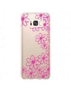 Coque Samsung S8 Plus Pink Flowers Fleurs Roses...