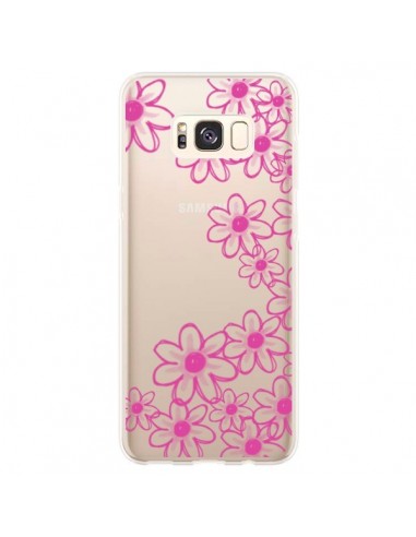 Coque Samsung S8 Plus Pink Flowers Fleurs Roses Transparente - Sylvia Cook