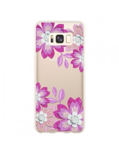 Coque Samsung S8 Plus Winter Flower Rose, Fleurs d'Hiver Transparente - Sylvia Cook