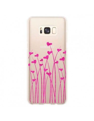 Coque Samsung S8 Plus Love in Pink Amour Rose Fleur Transparente - Sylvia Cook