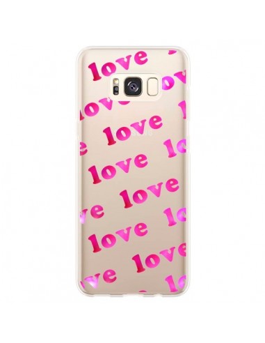 Coque Samsung S8 Plus Pink Love Rose Transparente - Sylvia Cook