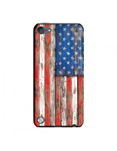 Coque Drapeau USA Vintage Bois Wood pour iPod Touch 5 - Maximilian San