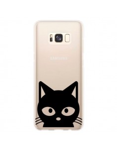 Coque Samsung S8 Plus Tête Chat Noir Cat Transparente -...