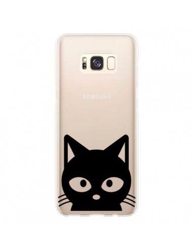 Coque Samsung S8 Plus Tête Chat Noir Cat Transparente - Yohan B.