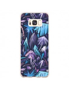 Coque Samsung S8 Plus Brushstrokes Tropical Palms Navy -...