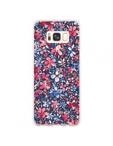 Coque Samsung S8 Plus Colorful Little Flowers Navy - Ninola Design