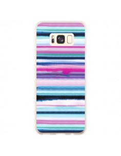 Coque Samsung S8 Plus Degrade Stripes Watercolor Pink -...