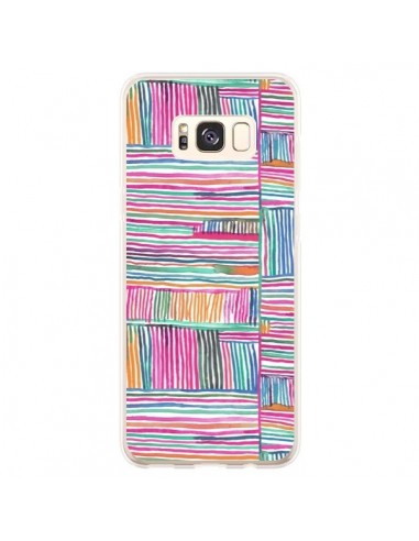 Coque Samsung S8 Plus Watercolor Linear Meditation Pink - Ninola Design