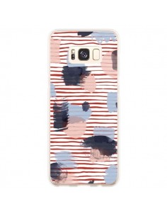 Coque Samsung S8 Plus Watercolor Stains Stripes Red -...