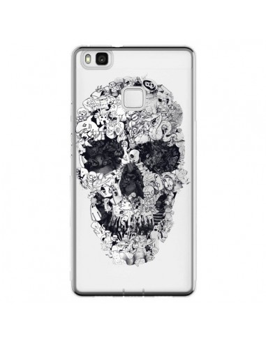 Coque Huawei P9 Lite Doodle Skull Dessin Tête de Mort Transparente - Ali Gulec