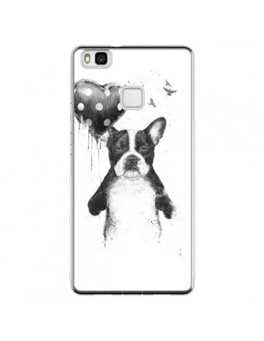 Coque Huawei P9 Lite Lover Bulldog Chien Dog My Heart Goes Boom - Balazs Solti