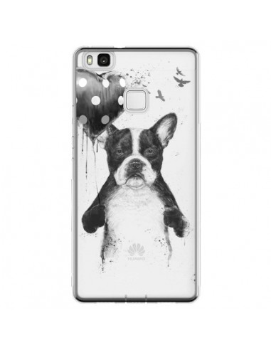 Coque Huawei P9 Lite Love Bulldog Dog Chien Transparente - Balazs Solti