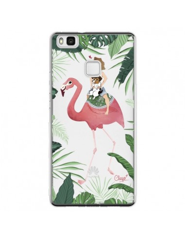 Coque Huawei P9 Lite Lolo Love Flamant Rose Chien Transparente - Chapo