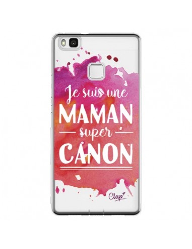 Coque Huawei P9 Lite Je suis une Maman super Canon Rose Transparente - Chapo