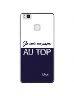 Coque Huawei P9 Lite Je suis un Papa au Top Bleu Marine -...