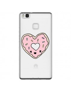 Coque Huawei P9 Lite Donuts Heart Coeur Rose Transparente...