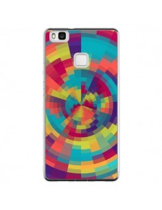 Coque Huawei P9 Lite Spirale de Couleurs Rouge Vert -...