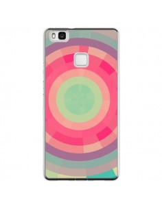 Coque Huawei P9 Lite Spirale de Couleurs Rose Vert -...