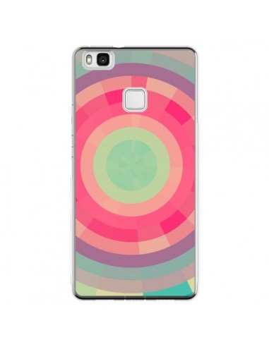 Coque Huawei P9 Lite Spirale de Couleurs Rose Vert - Eleaxart