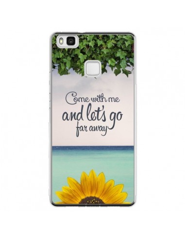 Coque Huawei P9 Lite Let's Go Far Away Flower Fleur Tournesol - Eleaxart