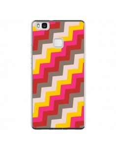 Coque Huawei P9 Lite Lignes Triangle Azteque Rose Rouge -...