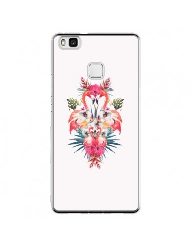 Coque Huawei P9 Lite Tropicales Flamingos Tropical Flamant Rose Summer Ete - Eleaxart